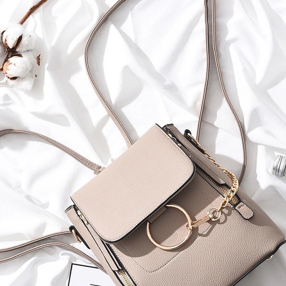 🆕Makenna Taupe Vegan Leather Mini Backpack - Picture 4 of 8